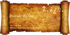 Kurek Éva névjegykártya